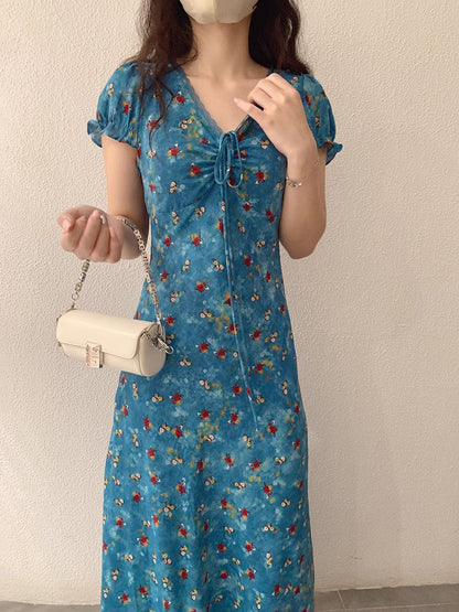 ロングシフォンワンピース夏ですLong chiffon dress