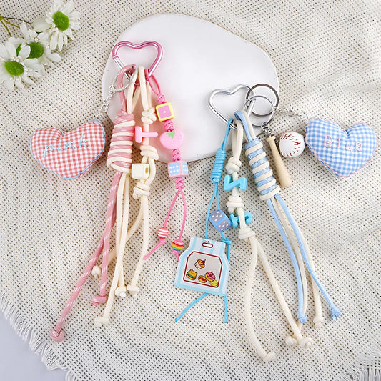 布製ハート編みチャームHeart-knitted charm