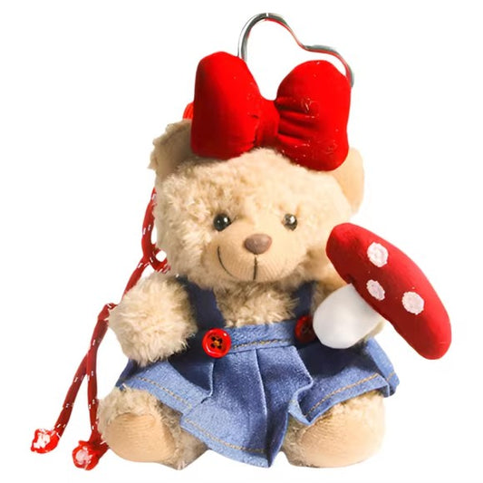クリスマス赤いリボンくまチャーム（クリスマスブラウンベア・赤い紐）Christmas red ribbon bear charm (Christmas brown bear, red string)