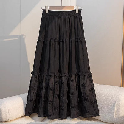メッシュのパッチワークスカートですMesh fabric patchwork skirt