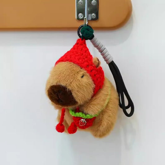 ニットのカピバラカラーのストラップですKnitted kapi bala colored rope pendant