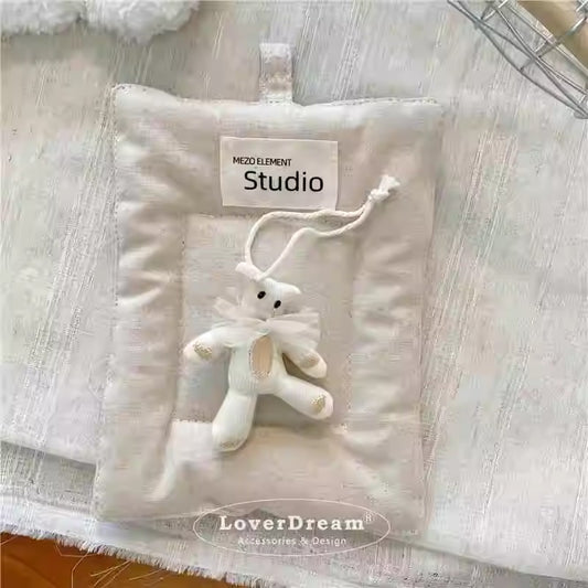 質感の布でこぐま白鳥わんこですFabric bear, swan and puppy