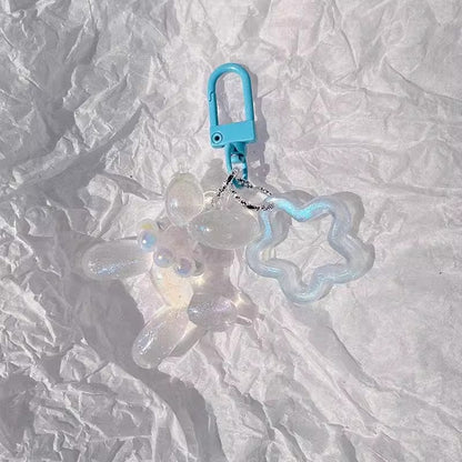 夜光ラジウム風船犬キーホルダーですLaser glow-in-the-dark balloon dog keychain
