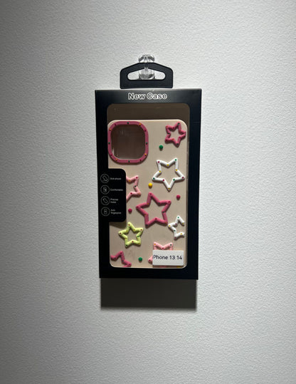 五角星形の浮き彫りのスマホケース(Phone case with five-pointed star relief)(SJK014)